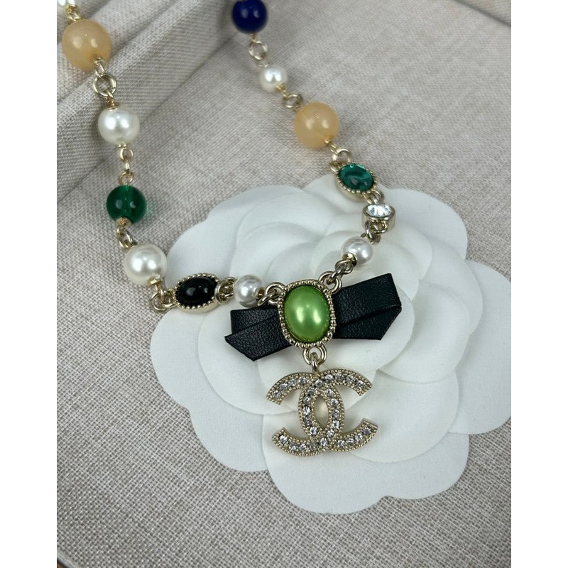 Chanel Crystal Bow Necklace