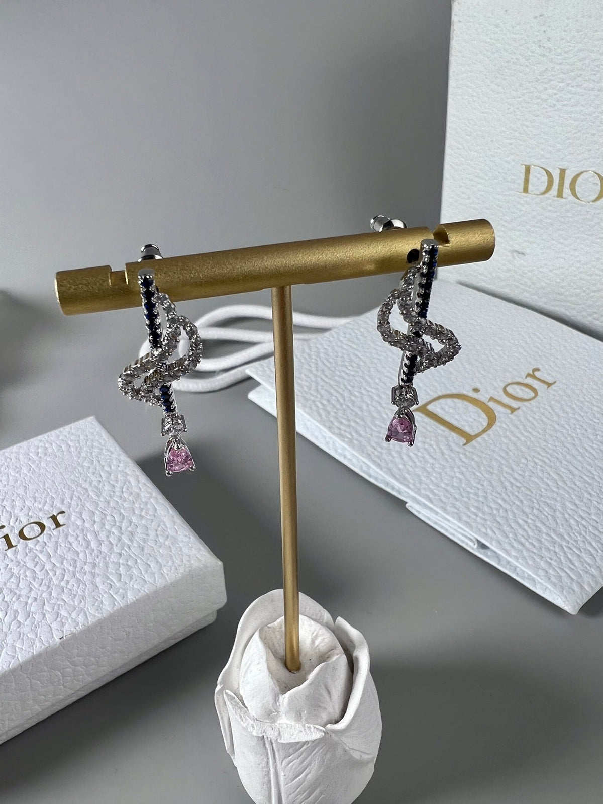 Dior Vintage Purple Crystal Earrings