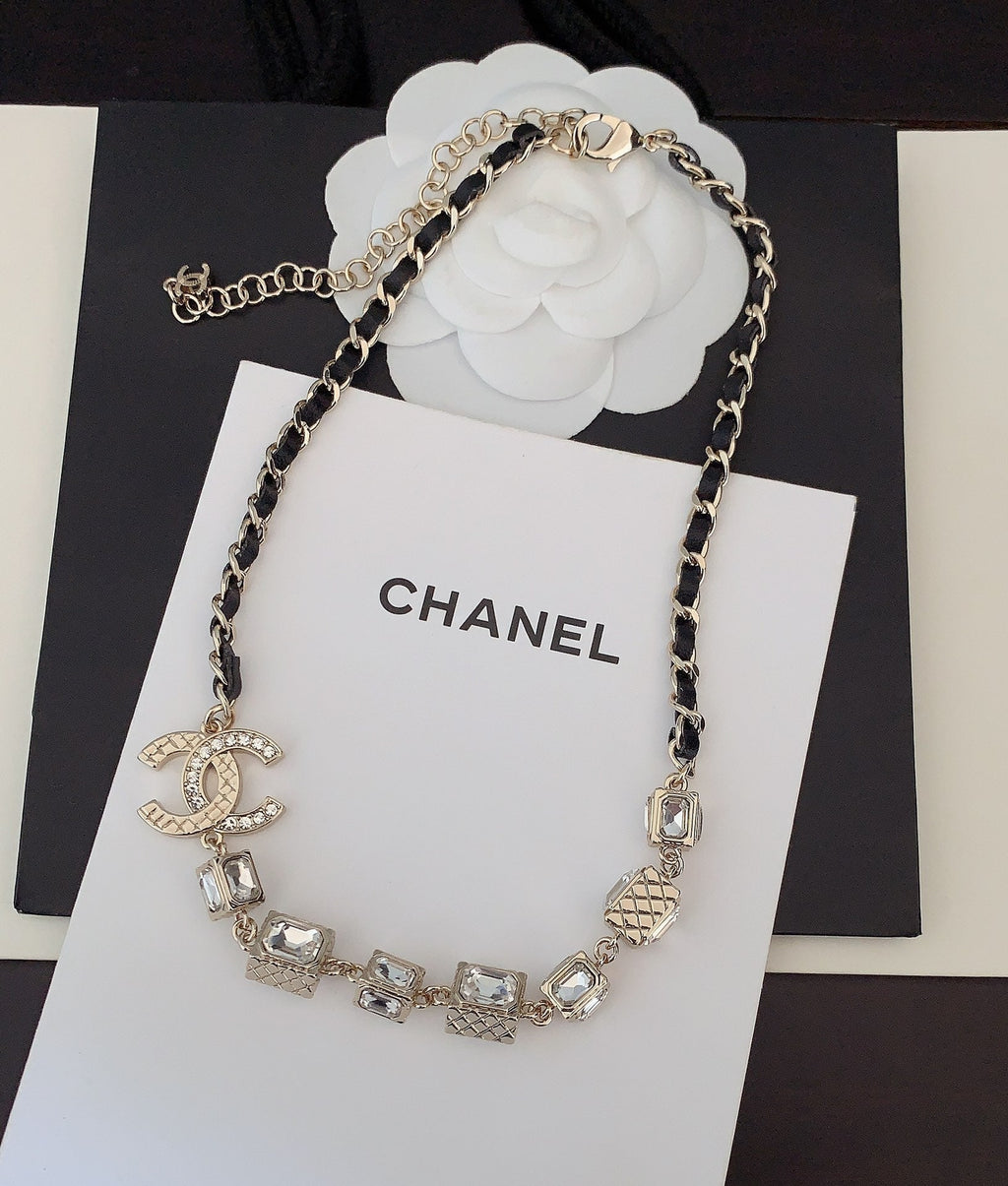 Chanel Square Crystal Choker Necklace