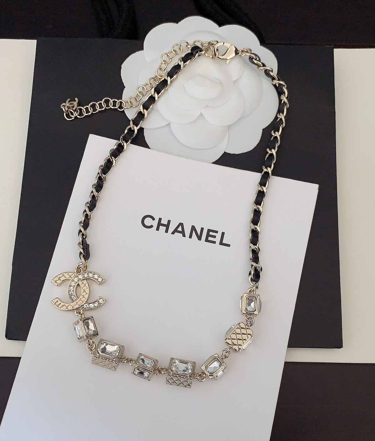 Chanel Square Crystal Choker Necklace