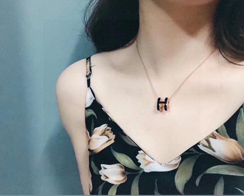 Hermes Mini Pop Black Necklace