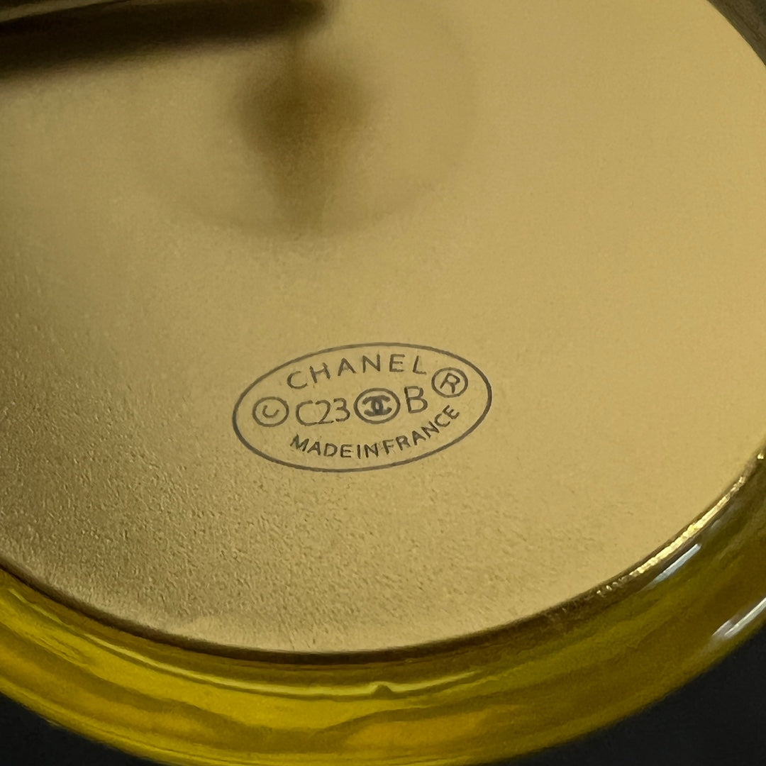 Chanel Vintage Yellow Crystal Earrings - 18K Yellow Gold