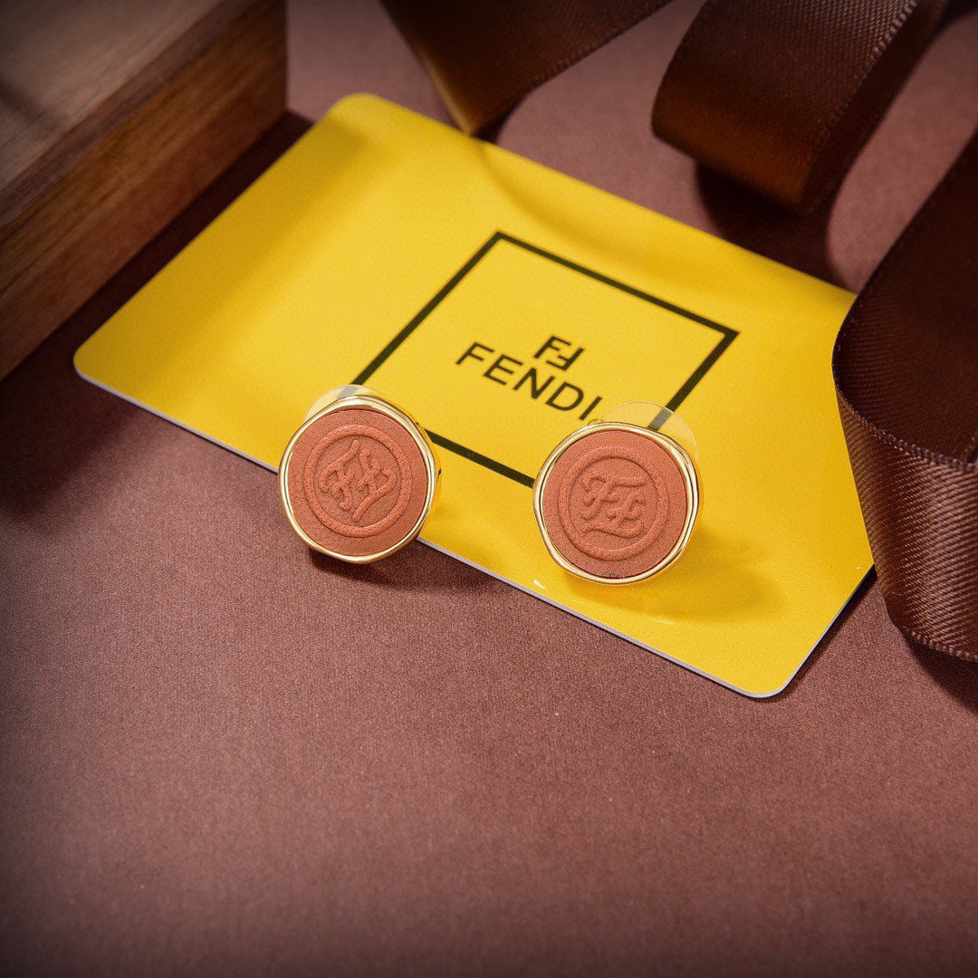 Fendi Vintage Color Earrings - 18K Yellow Gold