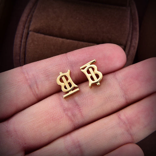 Balenciaga Logo Earrings - 18K Yellow Gold
