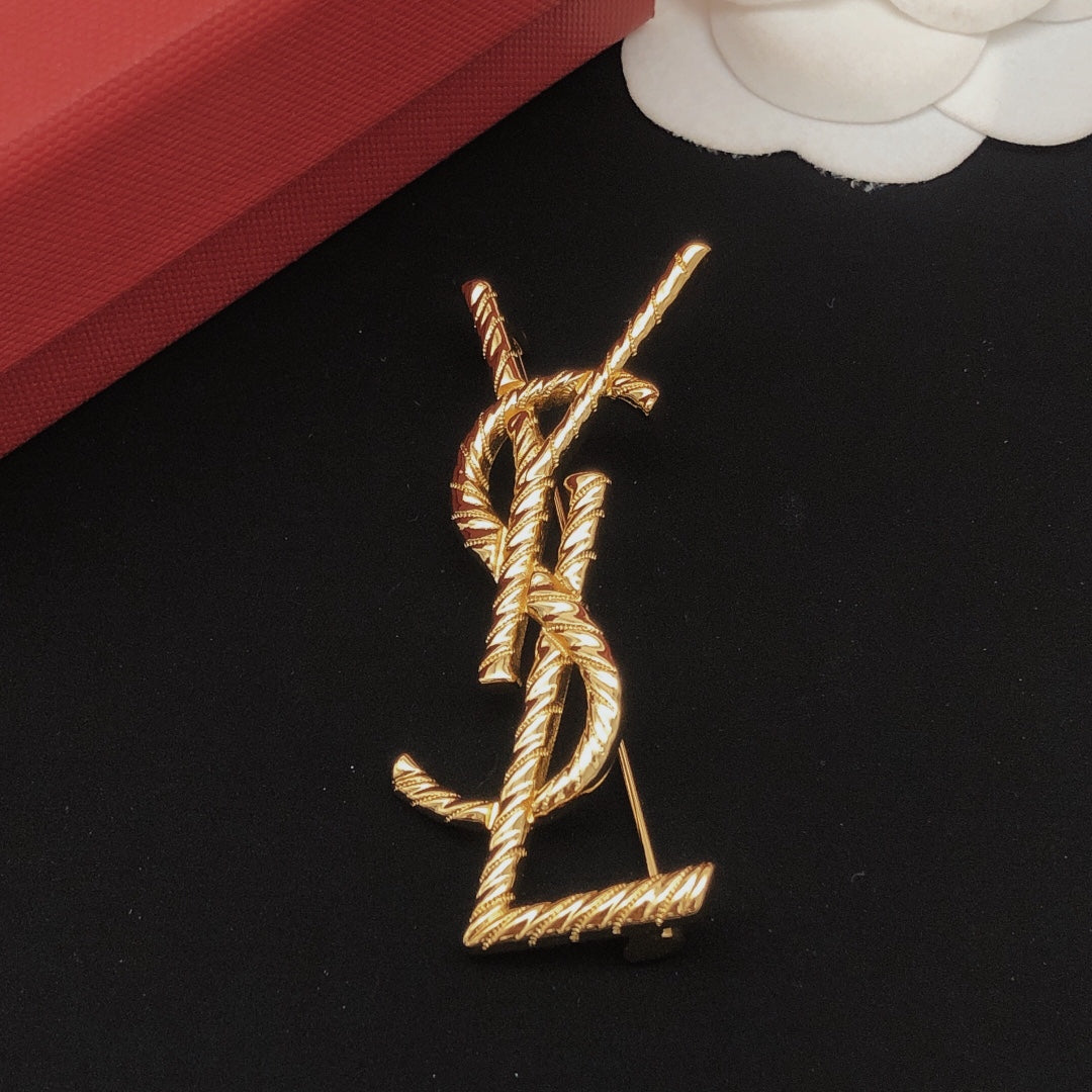 YSL Gold Brooch
