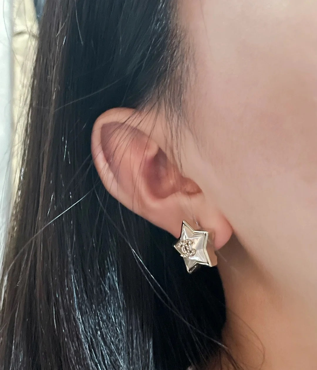 Chanel Star Pearl Earrings - 18K Yellow Gold