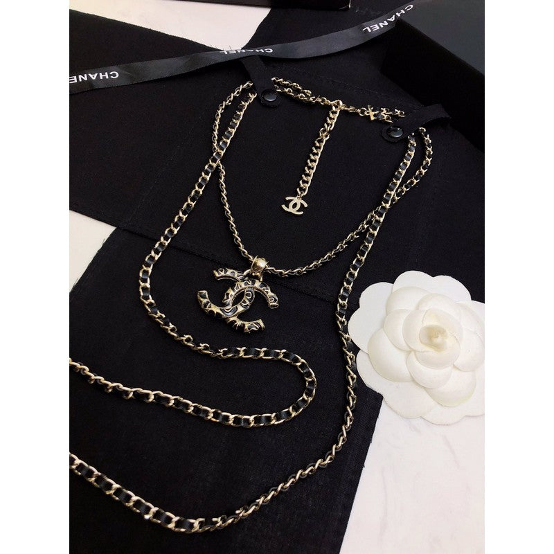 Chanel Long Leather Necklace