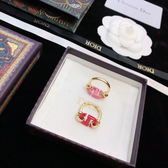 Dior Pink Heart Ring - 18K Yellow Gold