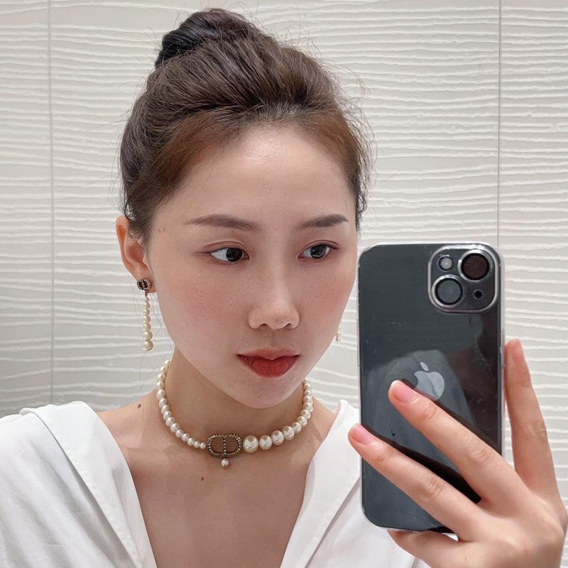 Dior Long Pearl Earrings - 18K Yellow Gold