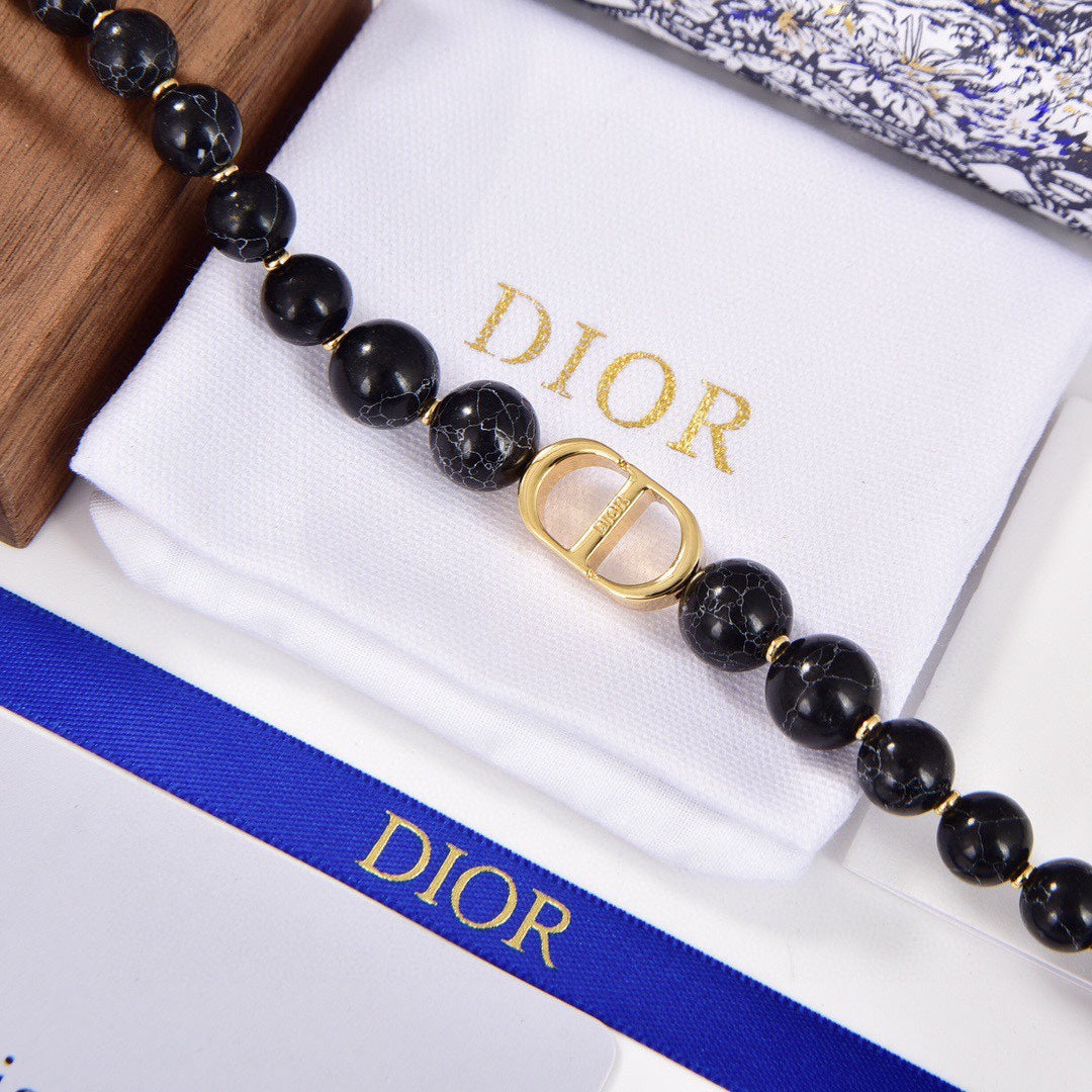 Dior 30 Montaigne Choker Black Pearl Necklace