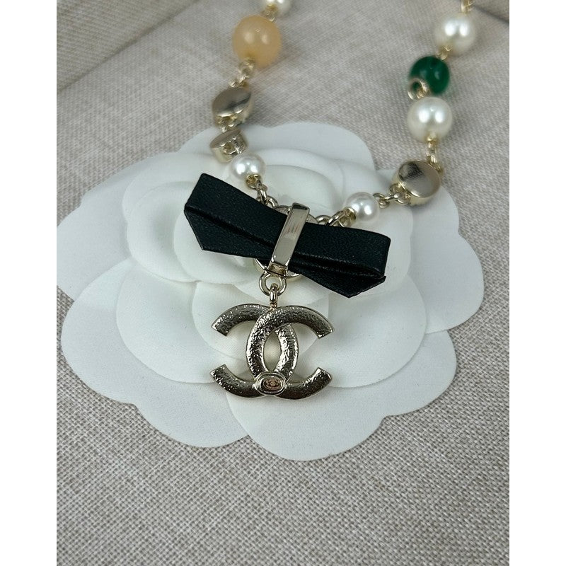 Chanel Crystal Bow Necklace