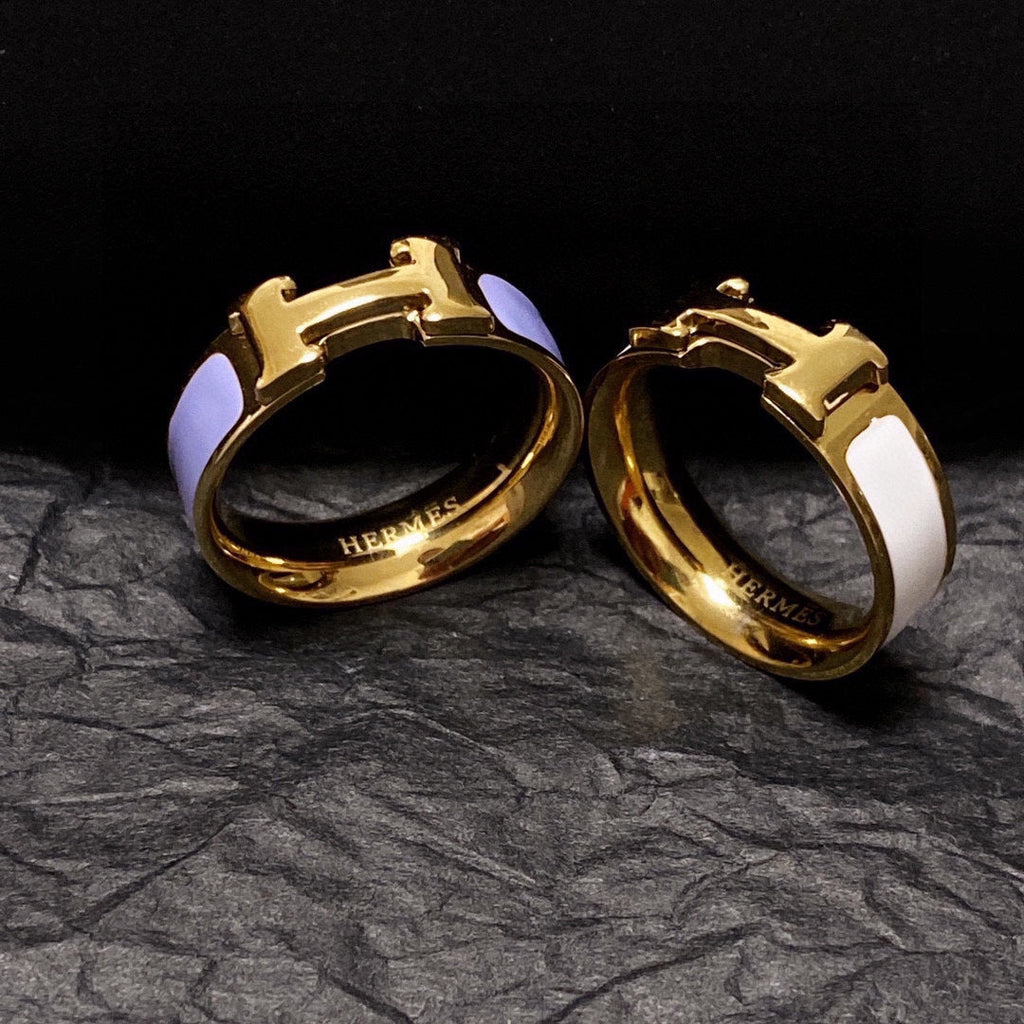 Hermes Vintage Clic H Ring - 18K Yellow Gold