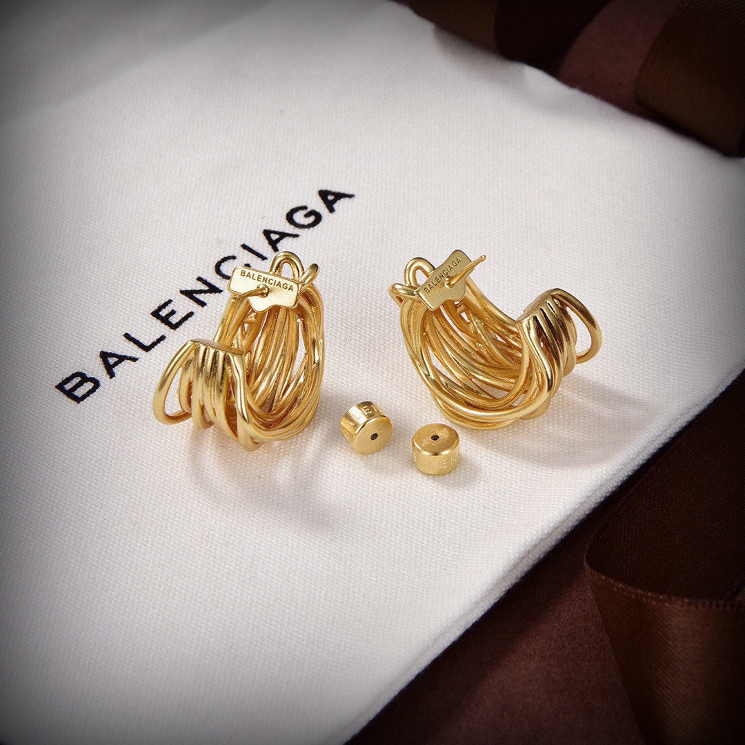 Balenciaga Wire Earrings - 18K Yellow Gold