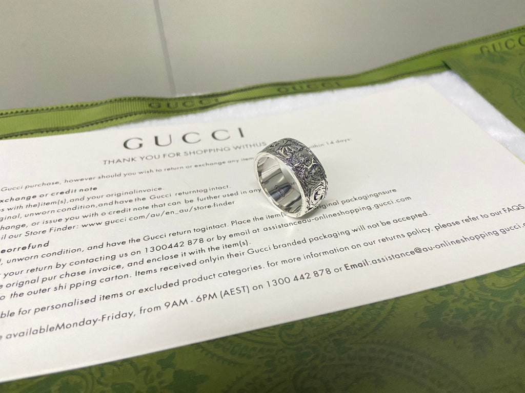 Gucci Double G Feline Head Ring