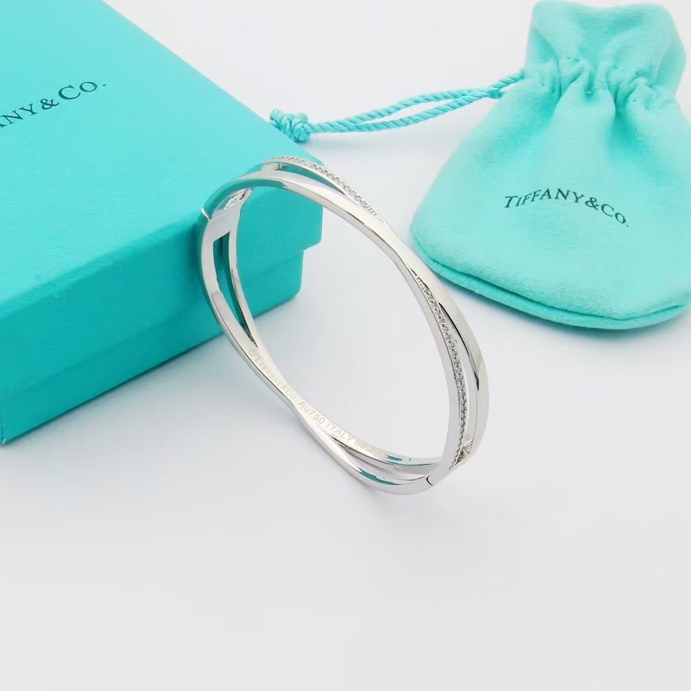 Tiffany Atlas x Narrow Hinged Bangle Bracelet - 18K Gold