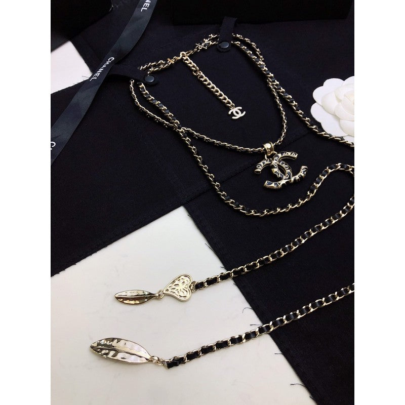 Chanel Long Leather Necklace