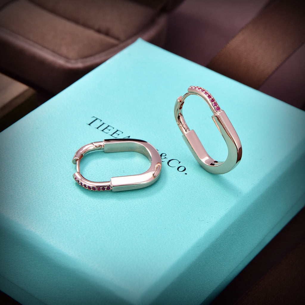 Tiffany Lock Rose Edition Medium Earrings - 18K Rose Gold