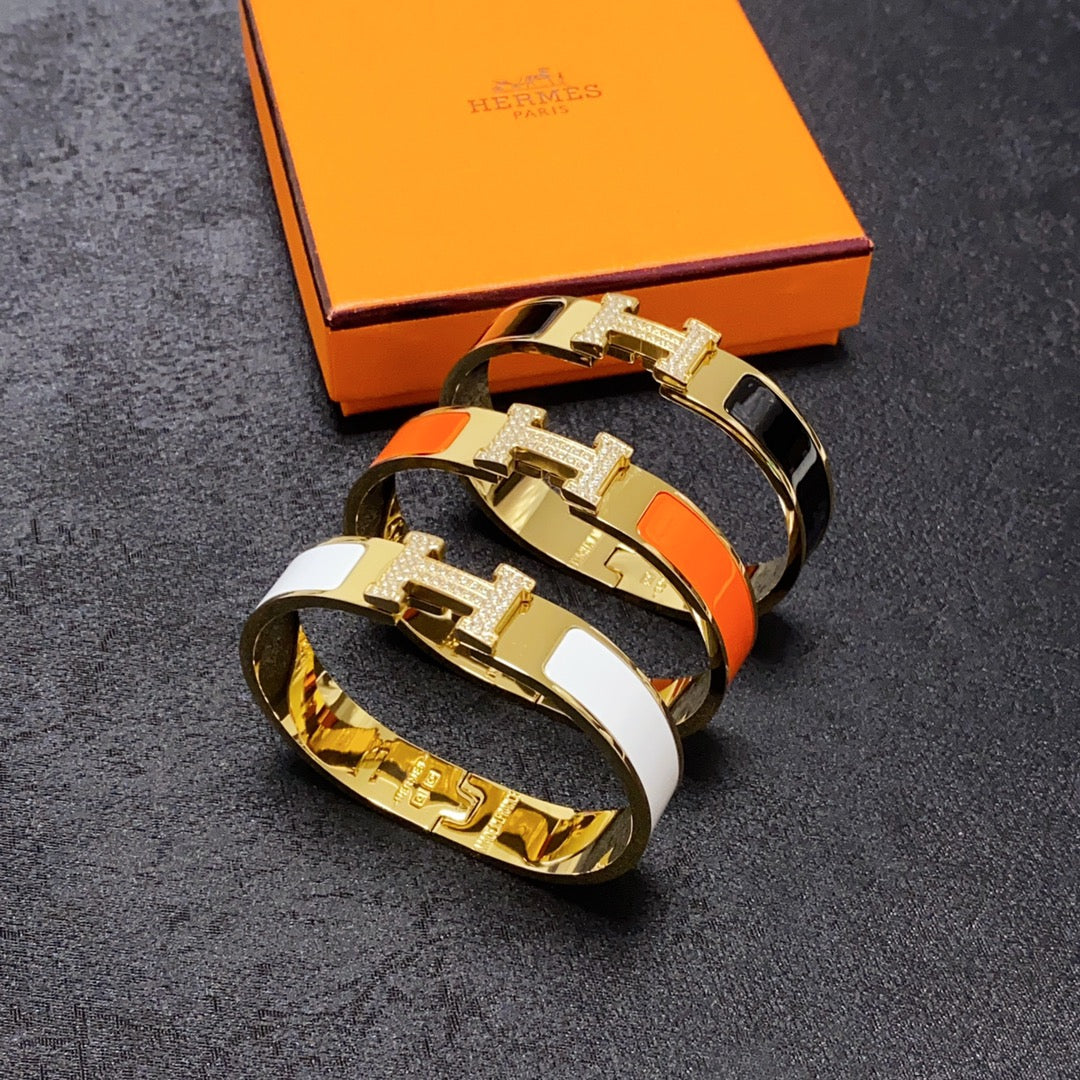 Hermes Clic H Moissanite Bracelet