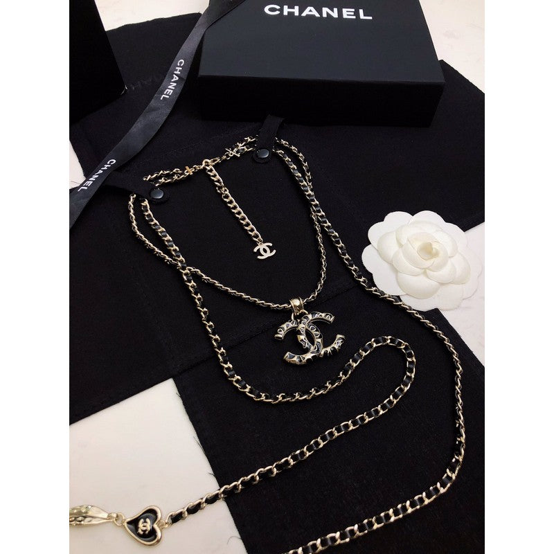Chanel Long Leather Necklace