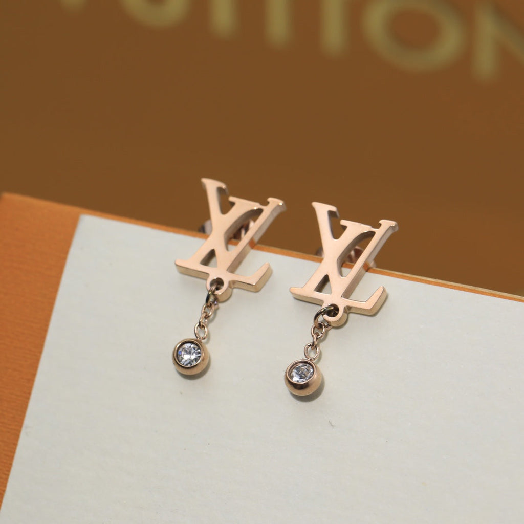Louis Vuitton Diamond Earrings - 18K Gold