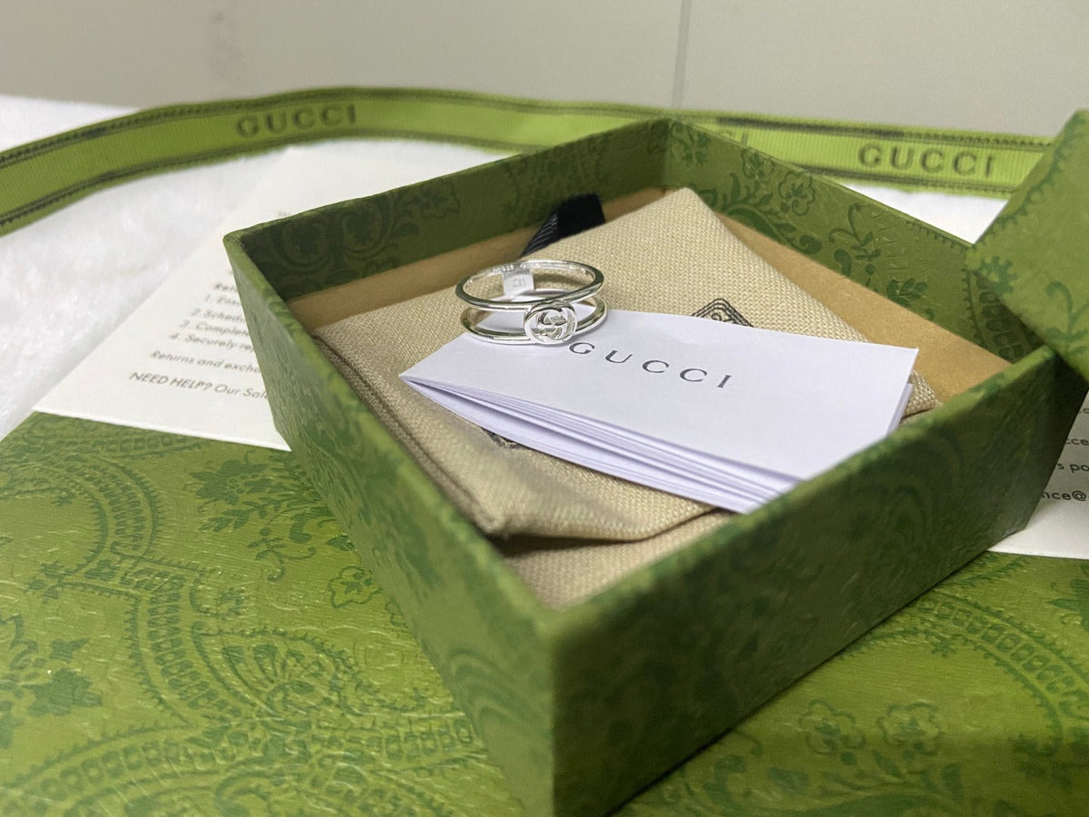 Gucci Double G Interlocking G Wide Open Ring