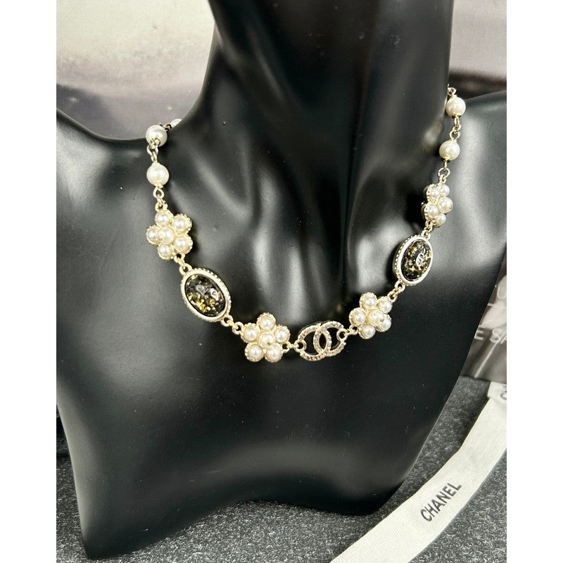 Chanel Black & Orange Crystal Choker Necklace