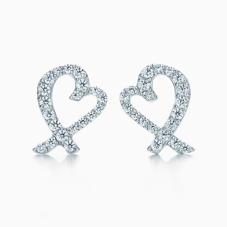 Tiffany Moissanite Earrings - 18K White Gold