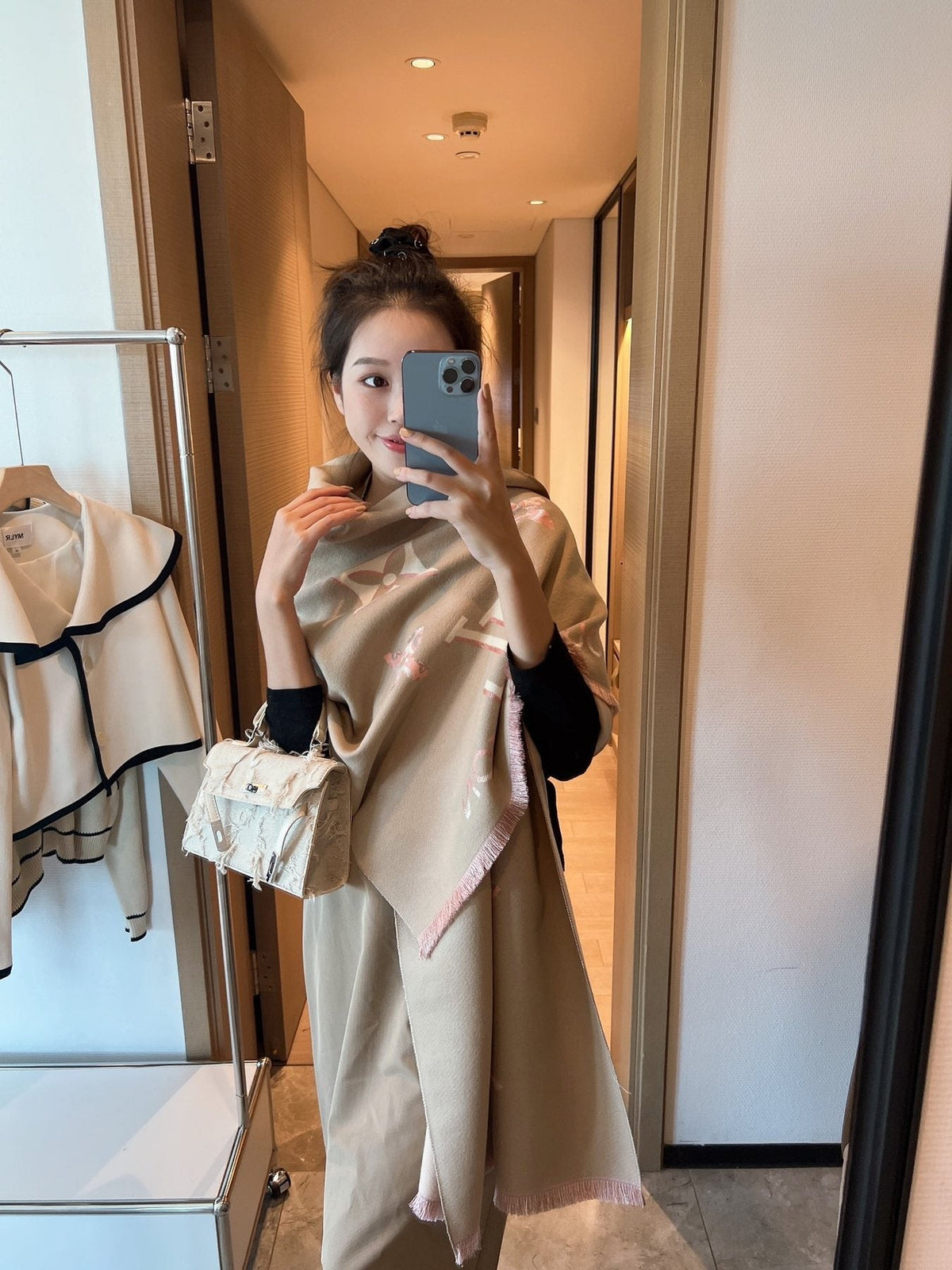Louis Vuitton Monogram Floral Shawl — model