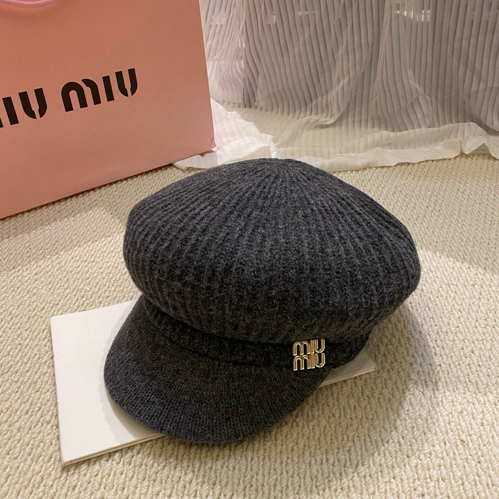 Miu Miu Knit Newsboy Cap